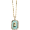 image:imageBaubleBar Initial Necklace  Dainty GoldPlated Personalized Letter Pendant Necklace Small Dog Tag Style DesignTurquoise Stone