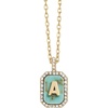 image:imageBaubleBar Initial Necklace  Dainty GoldPlated Personalized Letter Pendant Necklace Small Dog Tag Style DesignTurquoise Stone
