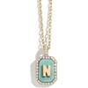 image:imageBaubleBar Initial Necklace  Dainty GoldPlated Personalized Letter Pendant Necklace Small Dog Tag Style DesignTurquoise Stone