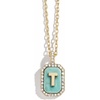 image:imageBaubleBar Initial Necklace  Dainty GoldPlated Personalized Letter Pendant Necklace Small Dog Tag Style DesignTurquoise Stone