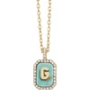 image:imageBaubleBar Initial Necklace  Dainty GoldPlated Personalized Letter Pendant Necklace Small Dog Tag Style DesignTurquoise Stone