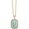 image:imageBaubleBar Initial Necklace  Dainty GoldPlated Personalized Letter Pendant Necklace Small Dog Tag Style DesignTurquoise Stone