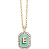 image:imageBaubleBar Initial Necklace  Dainty GoldPlated Personalized Letter Pendant Necklace Small Dog Tag Style DesignTurquoise Stone