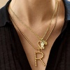 image:imageBaubleBar Oversized Initial Pisa Necklace for Women GoldPlated Beaded Necklace Perfect Personalized GiftI