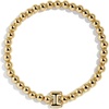 image:imageBaubleBar Initial Pisa Custom Bracelet Trendy GoldPlated Beads Fashion Jewelry Popular Initial Letter Bracelet Stretchy Fit for Kids and AdultsLetter I