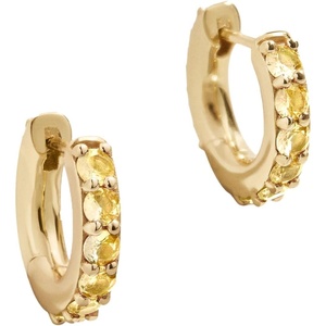 image:imageBaubleBar 18K GoldPlated Sterling Silver Birthstone Huggie EarringsTopazColored