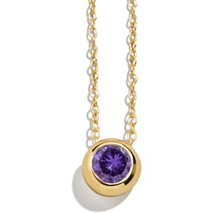 image:imageBaubleBar 18K GoldPlated Sterling Silver Birthstone Pendant NecklaceAmethystColored