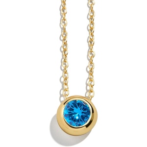 image:imageBaubleBar 18K GoldPlated Sterling Silver Birthstone Pendant NecklaceBlue ZirconColored