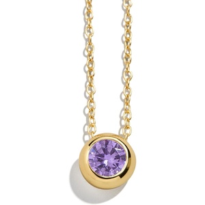 image:imageBaubleBar 18K GoldPlated Sterling Silver Birthstone Pendant NecklaceLight AmethystColored