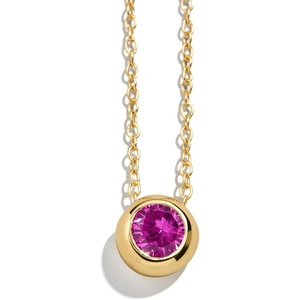 image:imageBaubleBar 18K GoldPlated Sterling Silver Birthstone Pendant NecklaceRoseColored