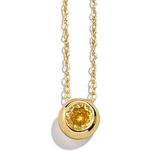 image:imageBaubleBar 18K GoldPlated Sterling Silver Birthstone Pendant NecklaceTopazColored