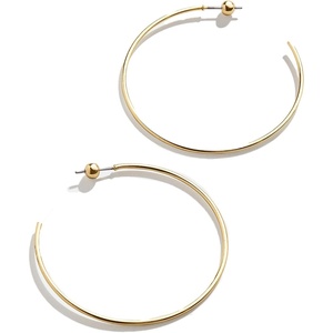 image:imageBaubleBar Dalilah GoldPlated Hoop Earrings for Women  Lightweight Hypoallergenic GoldPlated Hoops with Post Back ClosureDelicate  46 mm