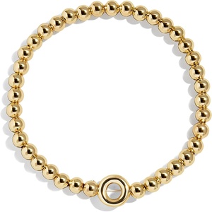 image:imageBaubleBar Initial Pisa Custom Bracelet Trendy GoldPlated Beads Fashion Jewelry Popular Initial Letter Bracelet Stretchy Fit for Kids and AdultsLetter O