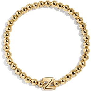 image:imageBaubleBar Initial Pisa Custom Bracelet Trendy GoldPlated Beads Fashion Jewelry Popular Initial Letter Bracelet Stretchy Fit for Kids and AdultsLetter Z