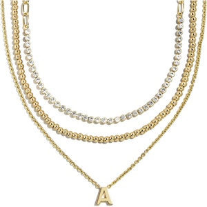image:imageBaubleBar Kenna PreLayered Initial Necklace GoldPlated Fashion Jewelry Gifts for Women Beautiful and TrendyA