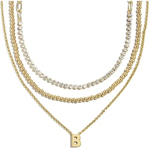 image:imageBaubleBar Kenna PreLayered Initial Necklace GoldPlated Fashion Jewelry Gifts for Women Beautiful and TrendyB