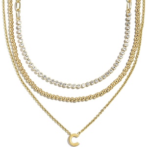 image:imageBaubleBar Kenna PreLayered Initial Necklace GoldPlated Fashion Jewelry Gifts for Women Beautiful and TrendyC
