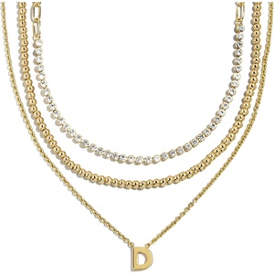 image:imageBaubleBar Kenna PreLayered Initial Necklace GoldPlated Fashion Jewelry Gifts for Women Beautiful and TrendyD