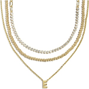 image:imageBaubleBar Kenna PreLayered Initial Necklace GoldPlated Fashion Jewelry Gifts for Women Beautiful and TrendyE