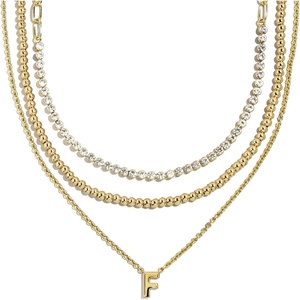 image:imageBaubleBar Kenna PreLayered Initial Necklace GoldPlated Fashion Jewelry Gifts for Women Beautiful and TrendyF