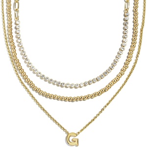 image:imageBaubleBar Kenna PreLayered Initial Necklace GoldPlated Fashion Jewelry Gifts for Women Beautiful and TrendyG