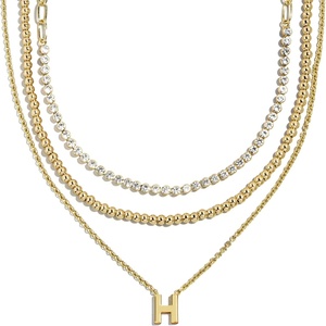 image:imageBaubleBar Kenna PreLayered Initial Necklace GoldPlated Fashion Jewelry Gifts for Women Beautiful and TrendyH