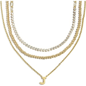 image:imageBaubleBar Kenna PreLayered Initial Necklace GoldPlated Fashion Jewelry Gifts for Women Beautiful and TrendyJ