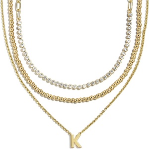 image:imageBaubleBar Kenna PreLayered Initial Necklace GoldPlated Fashion Jewelry Gifts for Women Beautiful and TrendyK