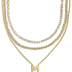 image:imageBaubleBar Kenna PreLayered Initial Necklace GoldPlated Fashion Jewelry Gifts for Women Beautiful and TrendyM