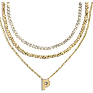 image:imageBaubleBar Kenna PreLayered Initial Necklace GoldPlated Fashion Jewelry Gifts for Women Beautiful and TrendyP