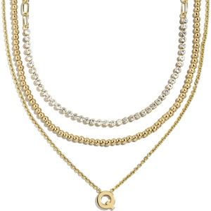 image:imageBaubleBar Kenna PreLayered Initial Necklace GoldPlated Fashion Jewelry Gifts for Women Beautiful and TrendyQ