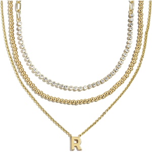 image:imageBaubleBar Kenna PreLayered Initial Necklace GoldPlated Fashion Jewelry Gifts for Women Beautiful and TrendyR