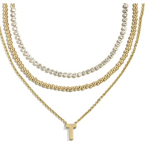 image:imageBaubleBar Kenna PreLayered Initial Necklace GoldPlated Fashion Jewelry Gifts for Women Beautiful and TrendyT