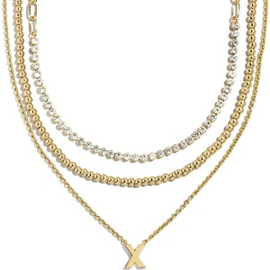 image:imageBaubleBar Kenna PreLayered Initial Necklace GoldPlated Fashion Jewelry Gifts for Women Beautiful and TrendyX