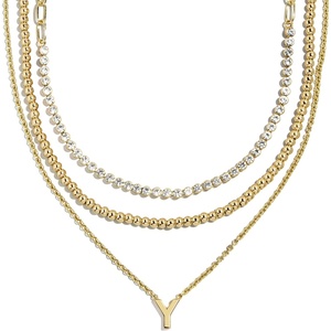 image:imageBaubleBar Kenna PreLayered Initial Necklace GoldPlated Fashion Jewelry Gifts for Women Beautiful and TrendyY