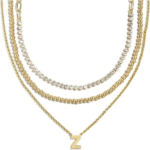 image:imageBaubleBar Kenna PreLayered Initial Necklace GoldPlated Fashion Jewelry Gifts for Women Beautiful and TrendyZ