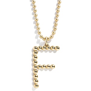 image:imageBaubleBar Oversized Initial Pisa Necklace for Women GoldPlated Beaded Necklace Perfect Personalized GiftF