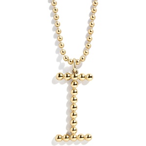 image:imageBaubleBar Oversized Initial Pisa Necklace for Women GoldPlated Beaded Necklace Perfect Personalized GiftI
