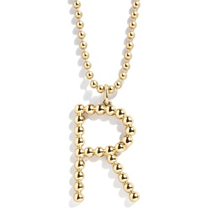 image:imageBaubleBar Oversized Initial Pisa Necklace for Women GoldPlated Beaded Necklace Perfect Personalized GiftR