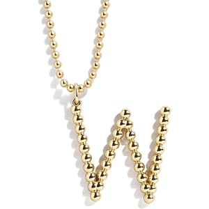 image:imageBaubleBar Oversized Initial Pisa Necklace for Women GoldPlated Beaded Necklace Perfect Personalized GiftW